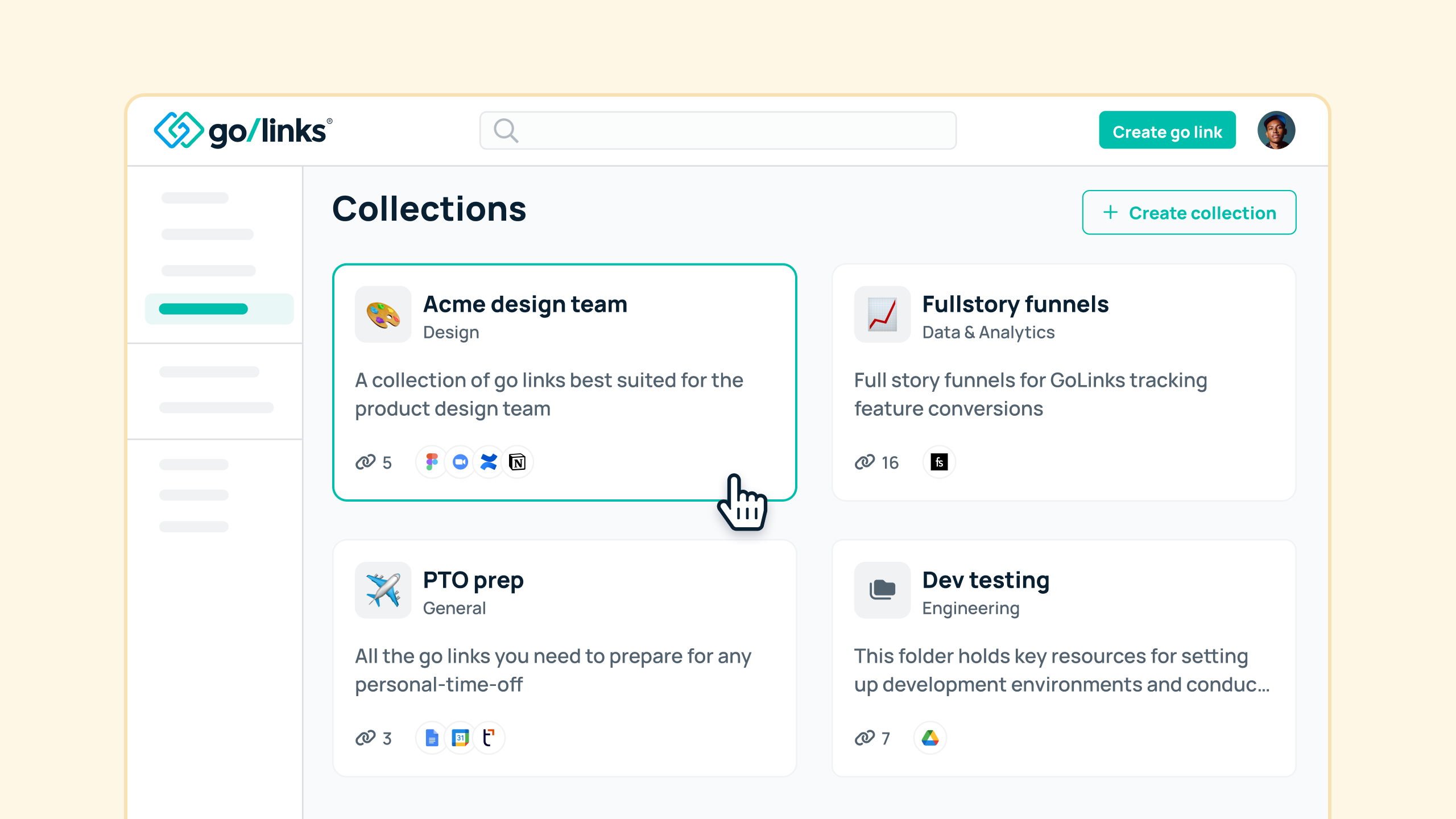 GoLinks® Video Tutorial: Group like short links together in a folder using GoLinks® Collections.